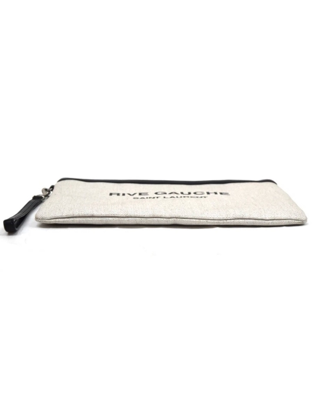 Saint Laurent Rive Gauche Crossbody/Clutch Bag Coated Canvas Leather Ivory Black - Picture 6 of 16